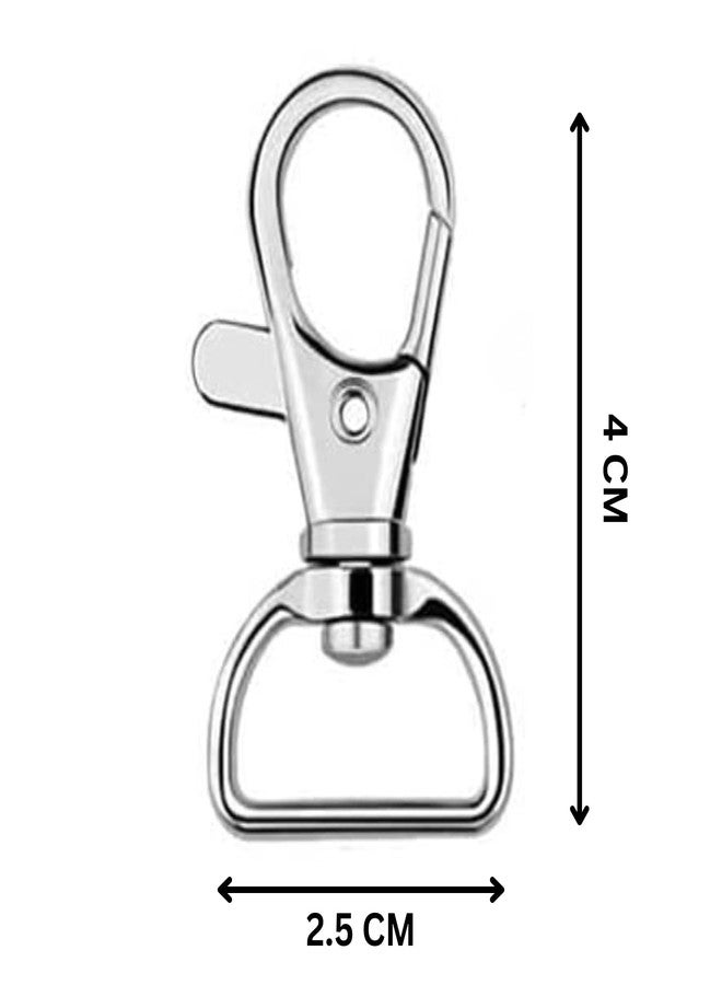 Tdas 20 Pcs Metal Lobster Claw Clasps Keychain D Ring - 360 Swivel Snap Hook Trigger Key Rings for DIY Craft Jewellery Chain Making Kit Project (Silver) - Image 2